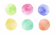 © Kateina - Set of hand painted watercolor round stains on white background