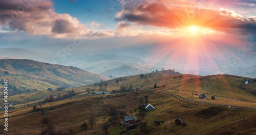 panoramic-landscape-of-the-spring-mountains-at-sunset-view-of-a-hilly-countryside