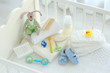 © Africa Studio - Set of baby accessories for hygiene in crib