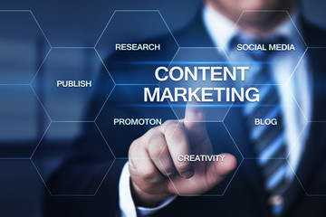 Wall Mural - content marketing strategy business technology internet concept