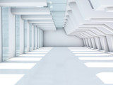 Fototapeta Przestrzenne - Empty white interior. 3D rendering