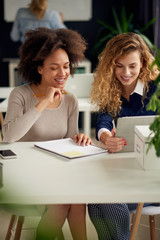 Young people working in modern office