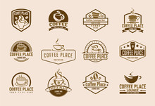 12 Coffee Logo Illustrations Set