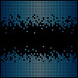 Pixel background texture in blue with copy space. Vector light bitmap pattern backdrop and message space. 