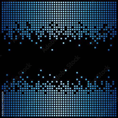 Pixel background texture in blue with copy space. Vector light bitmap pattern backdrop and message space.  © Untashable