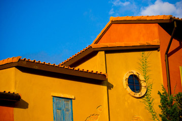 Colorful yellow/orange house