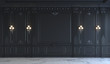 © Dmitriy - Black wall panels in classical style with silvering. 3d rendering