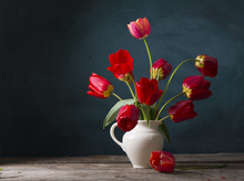 Still Life With Yellow Tulips