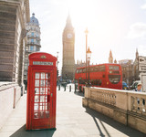 Fototapeta Londyn - London Telephone Booth Stock Photo