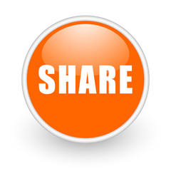 Poster - Share modern design glossy orange web icon on white background.