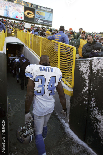 Detroit Lions Running Back Kevin Smith Walks To The Locker