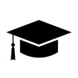 Black square academic cap vector icon