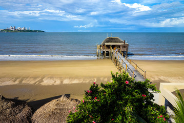 Wooden lounge pier in Catembe