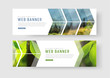 © olegphotor - web banners with a place for photos in the form of an arrow and a pointer.