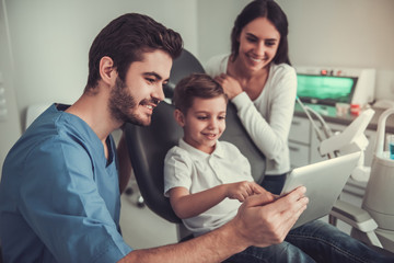 Little boy at the dentist