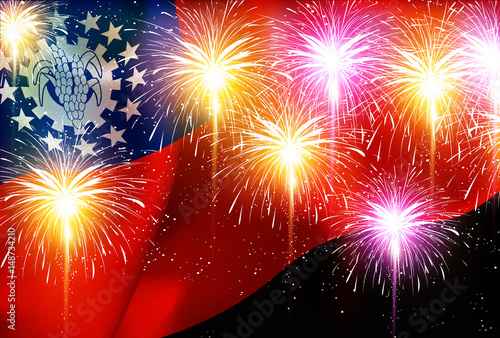 ミャンマー 花火 国旗 背景 Stock Vector Adobe Stock