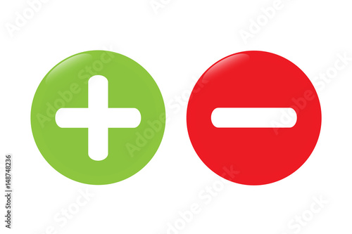 Fotomural Plus and minus icon vector design
