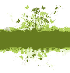 Poster - Green floral background