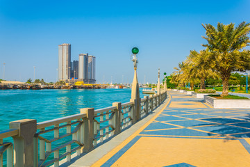 Wall Mural - View of the corniche - promenade in Abu Dhabi, UAE