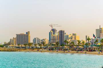 Wall Mural - Skyline of Kuwait during sunset