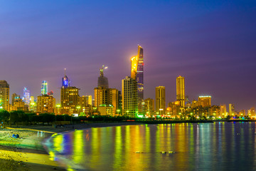 Wall Mural - Skyline of Kuwait during night.