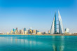 Skyline of Manama dominated by the World trade Center building, Bahrain.