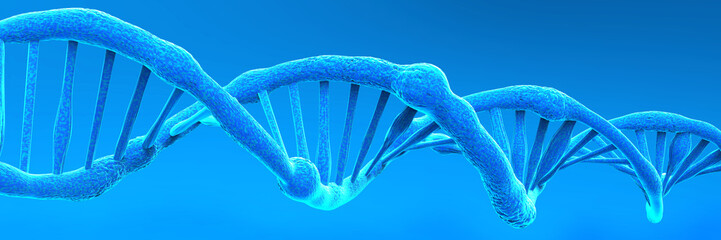 Wall Mural - dna structure, blue background