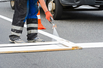 Wall Mural - Painting works on roads