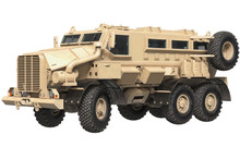Truck Military Beige Armored Car Transportation. 3D Rendering