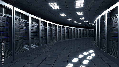 Modern Server Room Information Technologies Isp Cloud