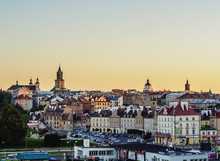 Poland, Lublin Voivodeship, City Of Lublin, Old Town Skyline At Sunset