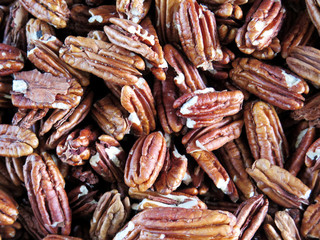 Wall Mural - Closeup of pecan nuts