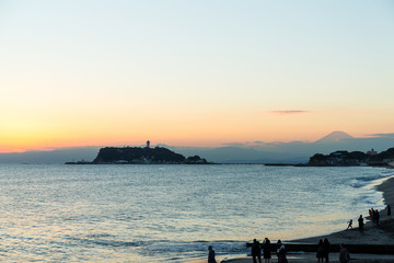 Wall Mural - Sunset in Shonan of Japan