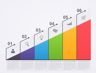 Infographic growth scale with numbers and business icons. Business data, elements infographics.