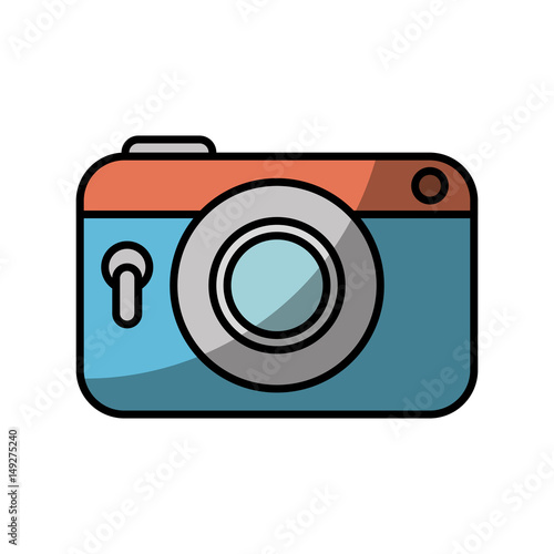 photographic camera icon over white background. vector illustration