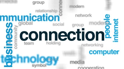 Poster - Connection animated word cloud, text design animation.