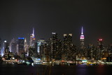 Fototapeta Miasta - New York Skyline at night as seen from New Jersey