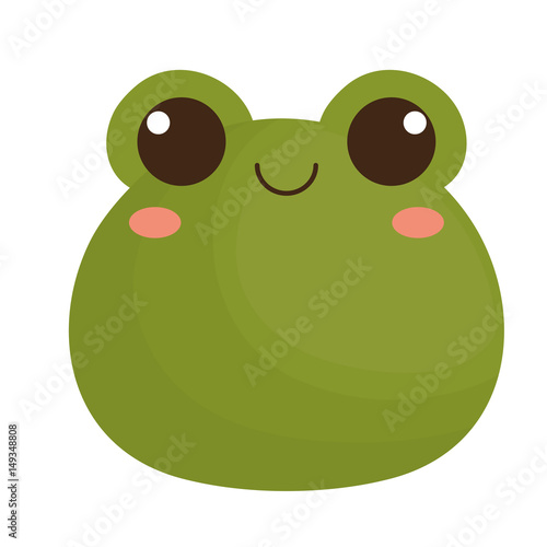 kawaii frog animal icon over white background. vector illustration