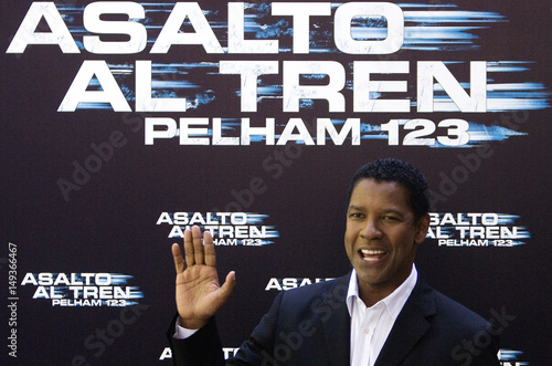 Us Actor Washington Gestures During A Photocall To Promote His