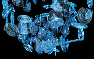 Wall Mural - digital arobase blue sphere 3d rendering