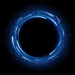Wall Mural - Round blue light shiny with sparkles, Suitable for product advertising, product design, and other. Vector Illustration