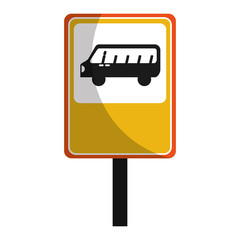 Canvas Print - bus stop sign isolated icon vector illustration design