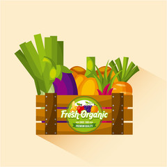 Wall Mural - healthy organic vegetarian foods related emblem image vector illustration design 