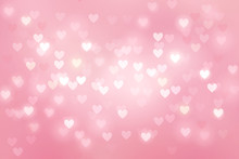 Heart Bokeh On Pink Background