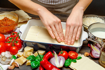 Preparation of homemade lasagna