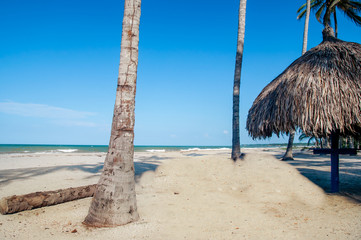 View on beach cabin by Palomino in Colombia