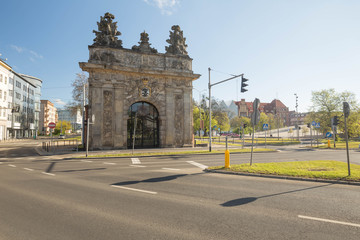 Wall Mural - Szczecin, brama portowa oraz widok na miasto