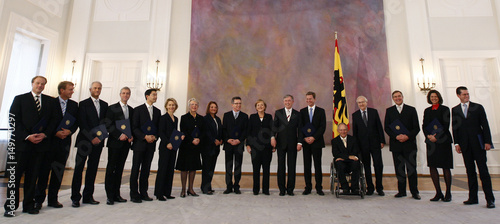Cabinet Ministers Of The New German Government Pose With German