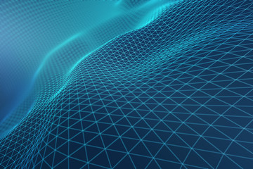 Light blue grid waves
