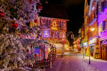French City Colmar On Christmas Eve.